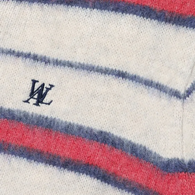 WOOALONG  |Stripes Unisex Wool Street Style Logo Sweaters