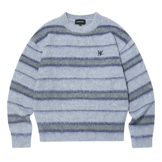 WOOALONG  |Stripes Unisex Wool Street Style Logo Sweaters