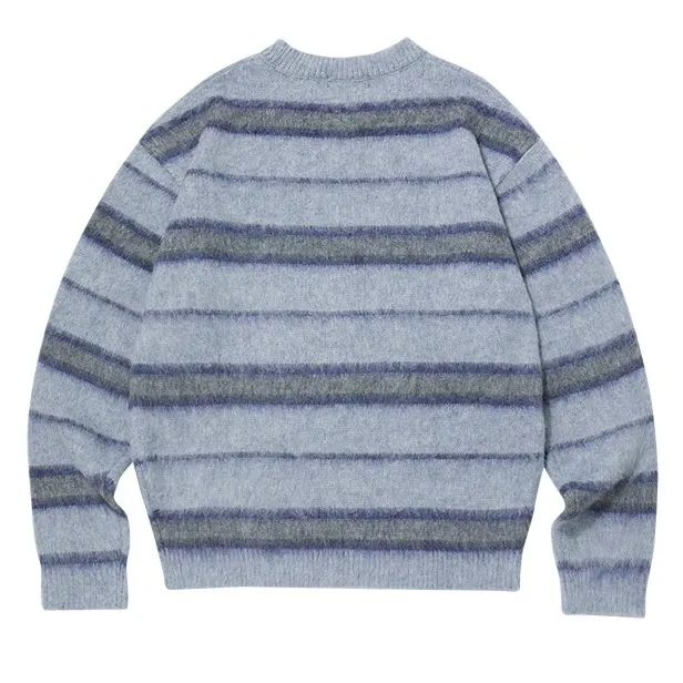 WOOALONG  |Stripes Unisex Wool Street Style Logo Sweaters