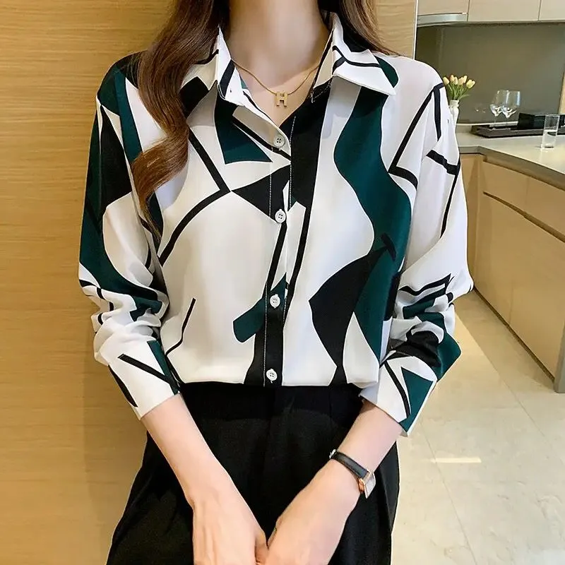 ZANZEA Women Long Sleeve Tops Tees  Spring Summer Printed Shirts Casual Loose Chemise Oversized Office Lady Blusa Femininas S434