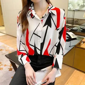 ZANZEA Women Long Sleeve Tops Tees  Spring Summer Printed Shirts Casual Loose Chemise Oversized Office Lady Blusa Femininas S434